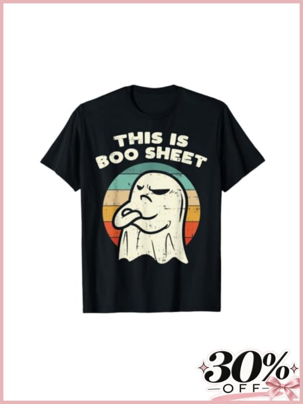 Boo Sheet Ghost Retro Halloween Costume Graphic Tee Short Sleeve Novelty Shirt